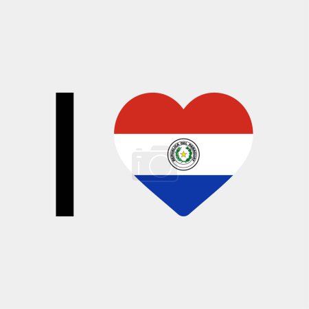 Illustration for I love Paraguay country flag vector icon illustration - Royalty Free Image