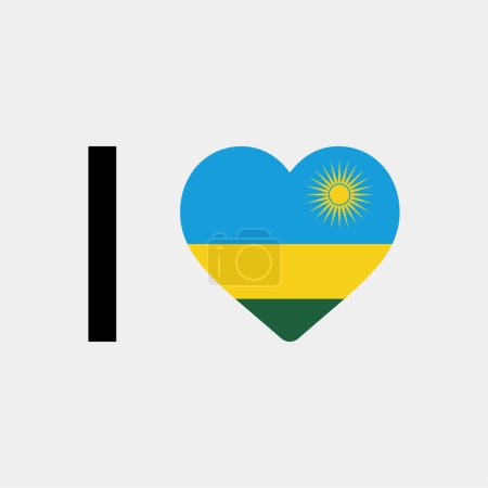 Illustration for I love Rwanda country flag vector icon illustration - Royalty Free Image