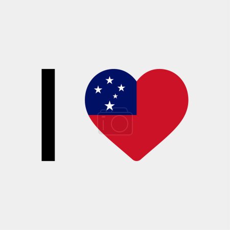 Illustration for I love Samoa country flag vector icon illustration - Royalty Free Image