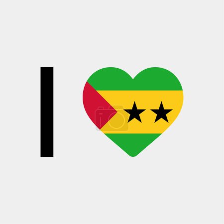 Ilustración de Me encanta Santo Tomé y Príncipe país bandera vector icono ilustración - Imagen libre de derechos