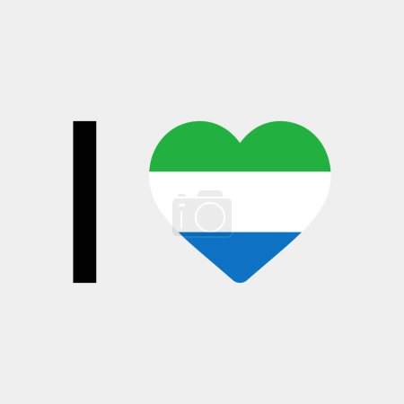 Illustration for I love Sierra Leone country flag vector icon illustration - Royalty Free Image