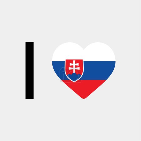 Ilustración de Me encanta Eslovaquia país bandera vector icono ilustración - Imagen libre de derechos
