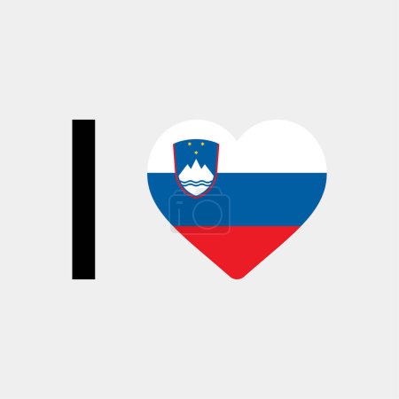 Ilustración de Me encanta Eslovenia país bandera vector icono ilustración - Imagen libre de derechos