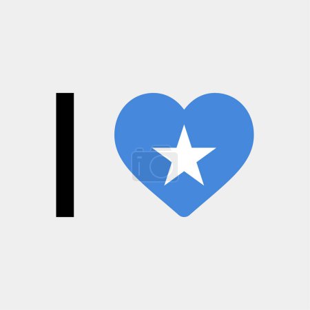 Ilustración de Me encanta Somalia país bandera vector icono ilustración - Imagen libre de derechos