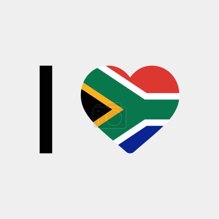 Illustration for I love South Africa country flag vector icon illustration - Royalty Free Image