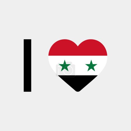 Ilustración de Me encanta Siria país bandera vector icono ilustración - Imagen libre de derechos