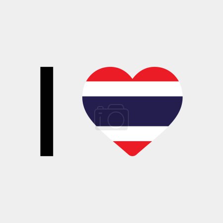 Illustration for I love Thailand country flag vector icon illustration - Royalty Free Image