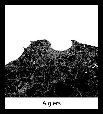Téléchargez les illustrations : La carte de ville de Alger (Algérie Afrique) - en licence libre de droit