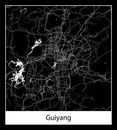 Ilustración de Mapa de Guiyang mínimo (China Asia) - Imagen libre de derechos