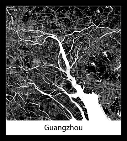 Ilustración de Mapa de Guangzhou mínimo (China Asia) - Imagen libre de derechos