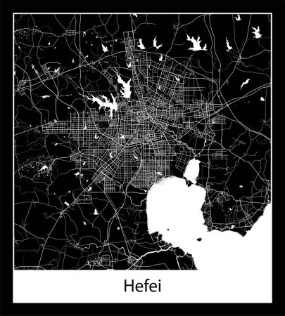 Téléchargez les illustrations : Carte de ville Hefei (Chine Asie)) - en licence libre de droit