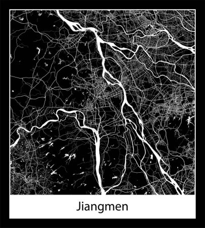 Ilustración de Mapa de Jiangmen mínimo (China Asia) - Imagen libre de derechos