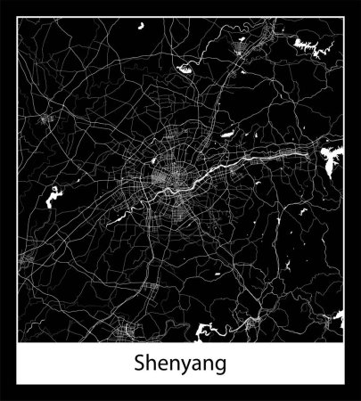 Ilustración de Mapa de Shenyang mínimo (China Asia) - Imagen libre de derechos