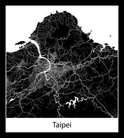 Téléchargez les illustrations : Carte de ville Taipei (Chine Asie)) - en licence libre de droit