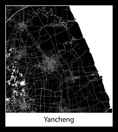Ilustración de Mapa de Yancheng mínimo (China Asia) - Imagen libre de derechos