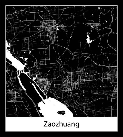 Téléchargez les illustrations : La carte de ville Zaozhuang (Chine Asie) - en licence libre de droit