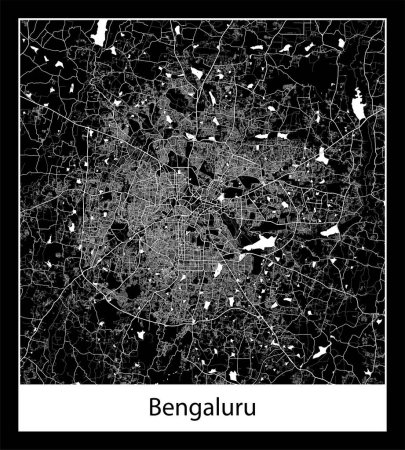 Ilustración de Mapa de Bengaluru mínimo (India Asia) - Imagen libre de derechos