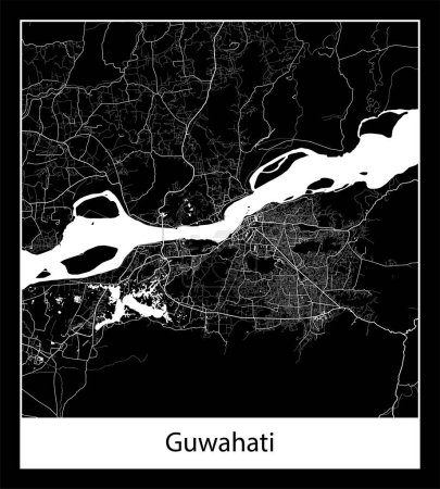 Ilustración de Mapa de Guwahati mínimo (India Asia) - Imagen libre de derechos