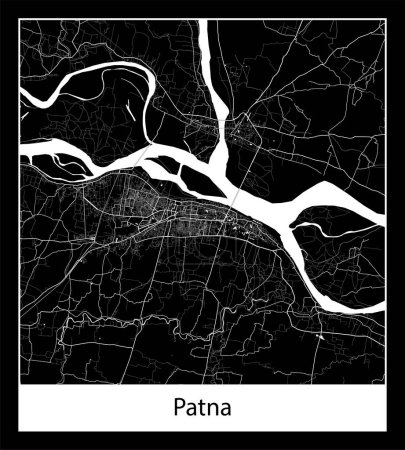 Ilustración de Mapa de Patna mínimo (India Asia) - Imagen libre de derechos