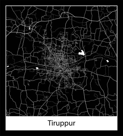 Ilustración de Mapa de Tiruppur mínimo (India Asia) - Imagen libre de derechos