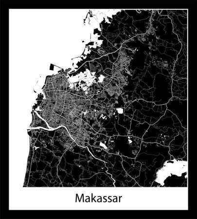 Ilustración de Mapa de Makassar mínimo (Indonesia Asia) - Imagen libre de derechos