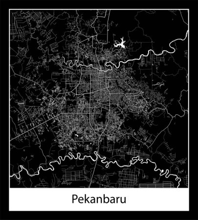 Ilustración de Mapa de Pekanbaru mínimo (Indonesia Asia) - Imagen libre de derechos