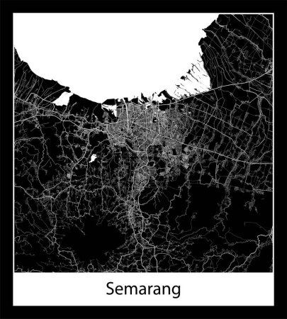 Ilustración de Mapa de Semarang mínimo (Indonesia Asia) - Imagen libre de derechos
