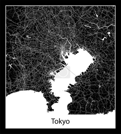 Ilustración de Mapa de Sendai mínimo (Japón Asia) - Imagen libre de derechos