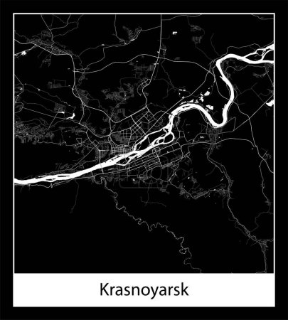 Ilustración de Mapa de Krasnoyarsk mínimo (Rusia Asia) - Imagen libre de derechos