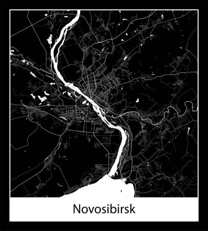 Ilustración de Mapa de Novosibirsk (Rusia Asia) - Imagen libre de derechos