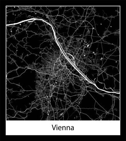 Ilustración de Mapa de Viena mínimo (Austria Europa) - Imagen libre de derechos