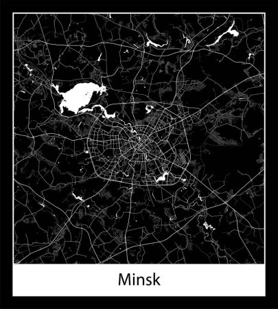 Ilustración de Mapa de Minsk mínimo (Bielorrusia Europa) - Imagen libre de derechos