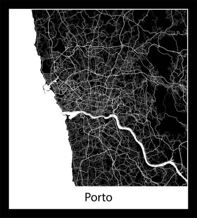 Téléchargez les illustrations : Carte de ville Porto (Portugal Europe)) - en licence libre de droit