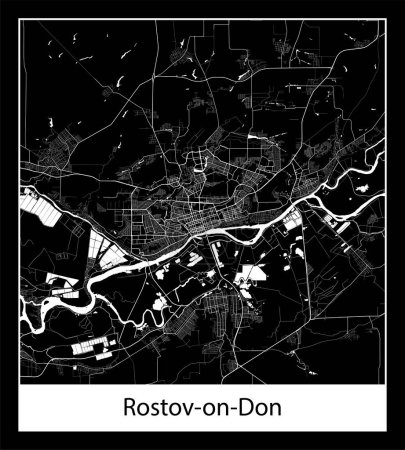 Ilustración de Mapa de Rostov-on-Don mínimo (Rusia Europa) - Imagen libre de derechos