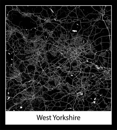 Téléchargez les illustrations : Carte de ville West Yorkshire (Royaume-Uni Europe) - en licence libre de droit