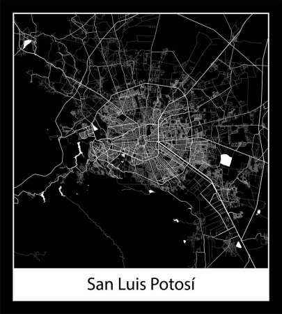 Téléchargez les illustrations : Carte de ville San Luis Potosi (Mexique Amérique du Nord)) - en licence libre de droit
