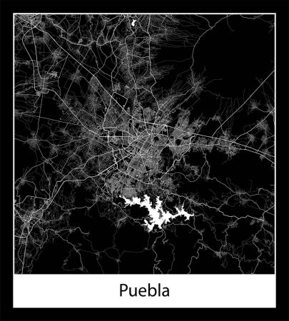 Ilustración de Mapa de Puebla mínimo (México América del Norte) - Imagen libre de derechos