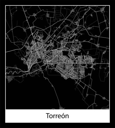 Téléchargez les illustrations : La carte de ville de Torreon (Mexique Amérique du Nord) - en licence libre de droit