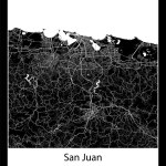 Minimal city map of San Juan (Puerto Rico North America)