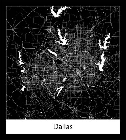 Ilustración de Mapa de Dallas (Estados Unidos de América del Norte)) - Imagen libre de derechos