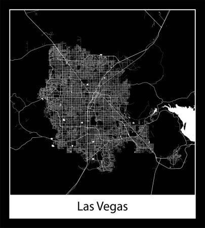 Téléchargez les illustrations : Carte de ville Las Vegas (États-Unis d'Amérique Amérique du Nord)) - en licence libre de droit
