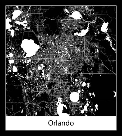 Téléchargez les illustrations : Carte de ville Orlando (États-Unis d'Amérique Amérique du Nord)) - en licence libre de droit