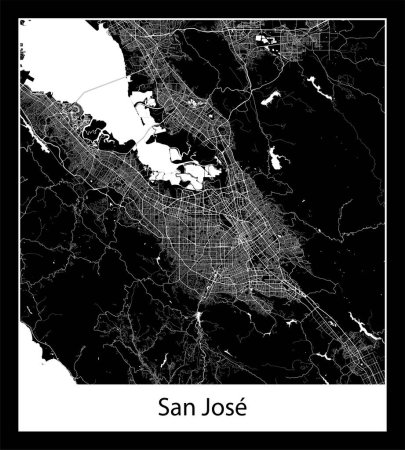 Ilustración de Mapa de San Jose (Estados Unidos de América del Norte)) - Imagen libre de derechos