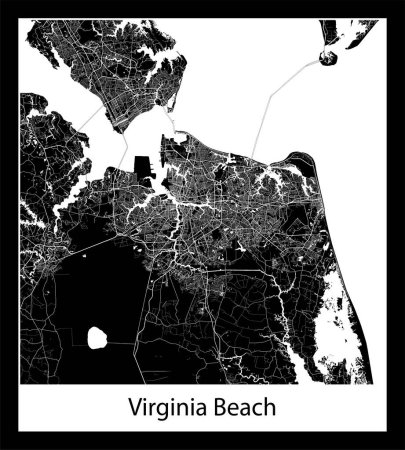 Téléchargez les illustrations : La carte de ville de Virginia Beach (États-Unis d'Amérique Amérique du Nord)) - en licence libre de droit