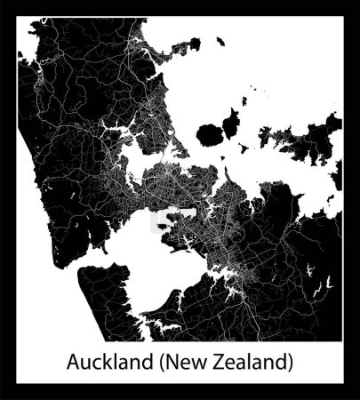 Ilustración de Mapa de Auckland (Nueva Zelanda) mínimo (Nueva Zelanda Oceanía) - Imagen libre de derechos