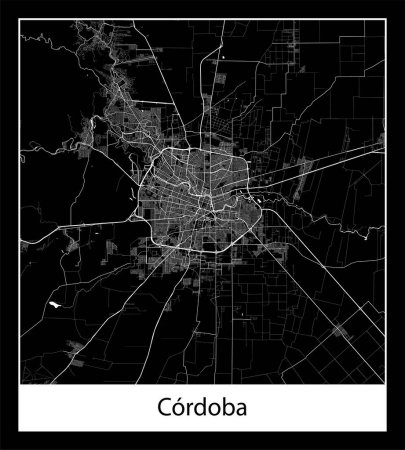 Ilustración de Mapa de Córdoba mínimo (Argentina Sudamérica) - Imagen libre de derechos