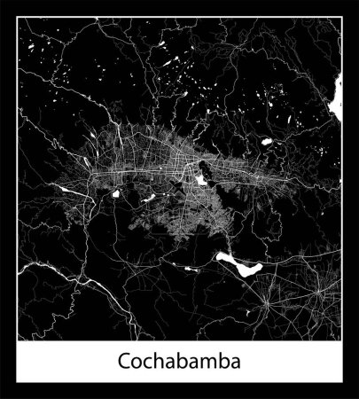 Ilustración de Mapa de Cochabamba mínimo (Bolivia América del Sur)) - Imagen libre de derechos
