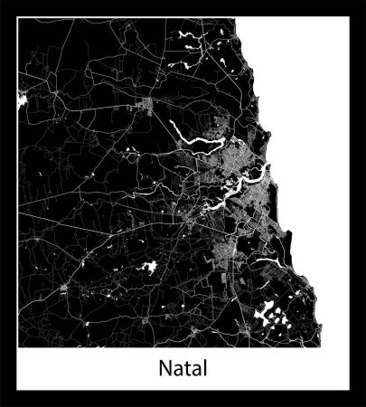 Ilustración de Mapa de Natal mínimo (Brasil América del Sur) - Imagen libre de derechos