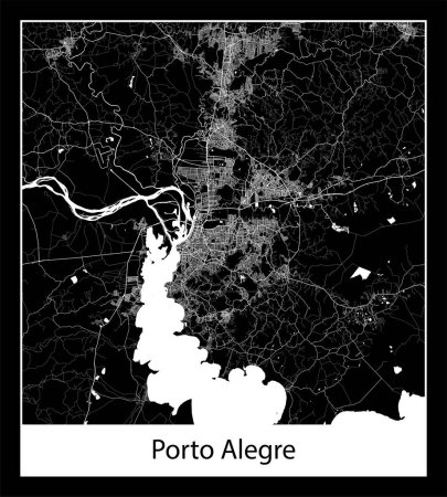 Ilustración de Mapa de Porto Alegre mínimo (Brasil América del Sur) - Imagen libre de derechos