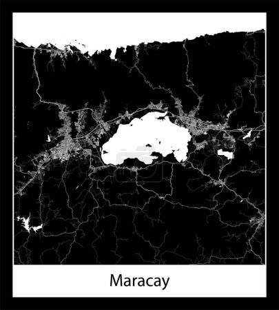 Ilustración de Mapa de Maracay mínimo (Venezuela América del Sur) - Imagen libre de derechos